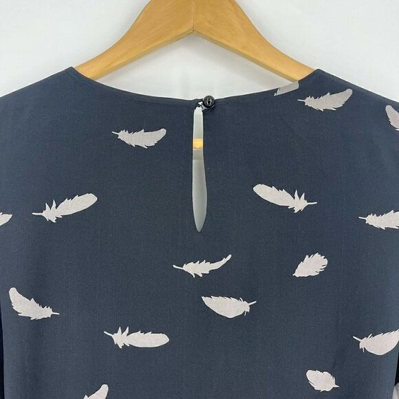 Tibi Dress Feather Print Silk Pockets - Picture 5 of 7